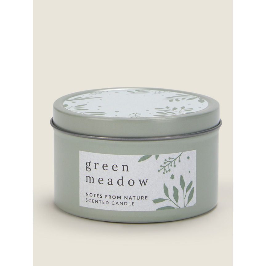 George Home Green Meadow Tin Candle GOODS ASDA   