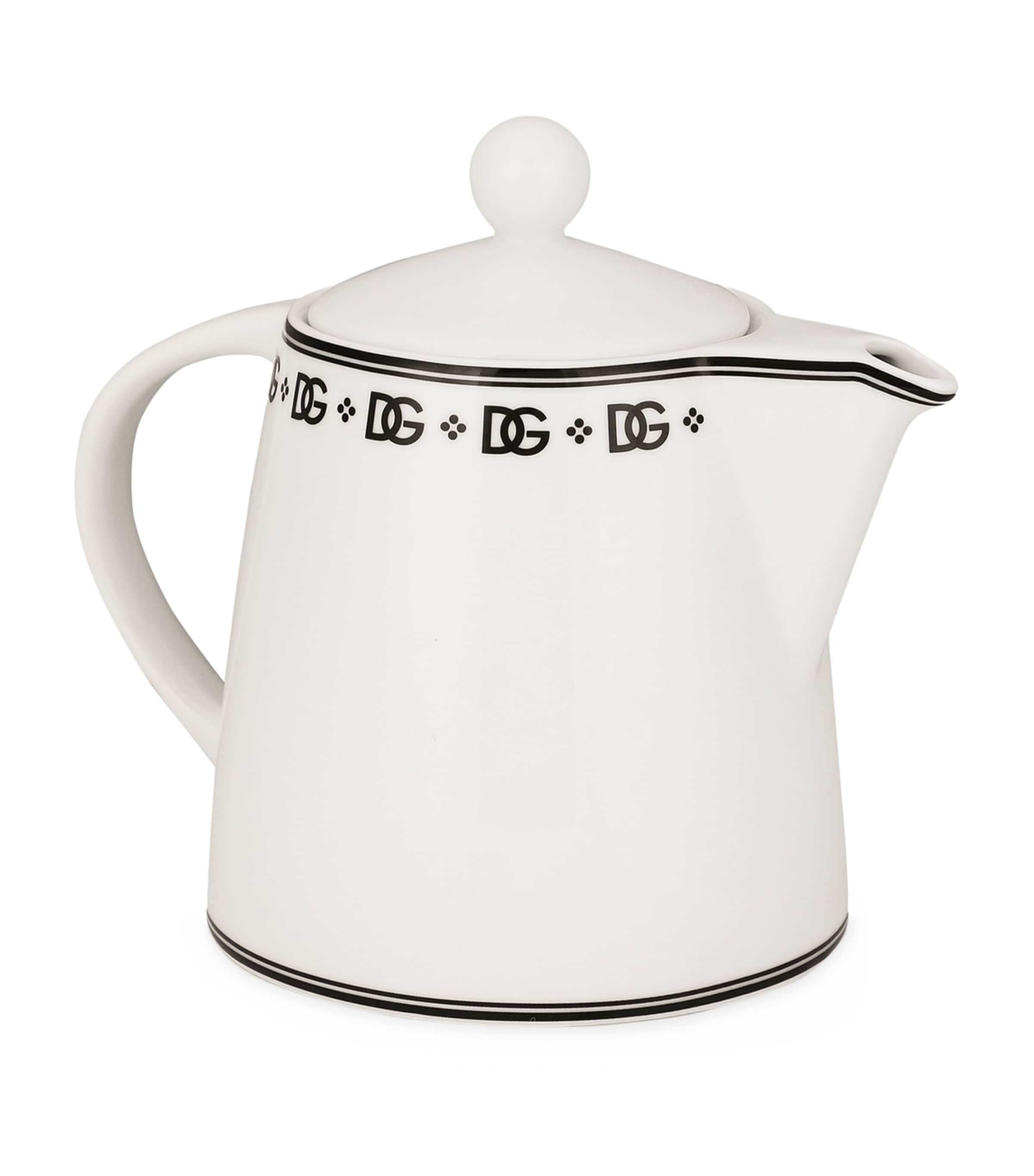 Dolce&Gabbana porcelain teapot with monogram and Art Deco design - British product