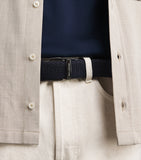 Paul & Shark reversible belt cotton-leather woven 2.5cm, UK version