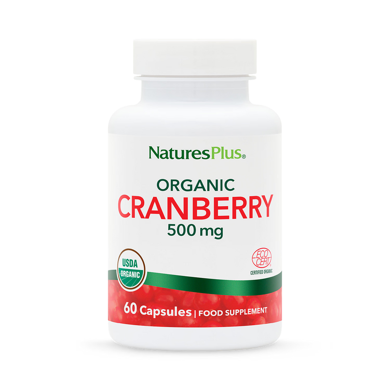 NaturesPlus organic cranberry supplement 500mg 60 capsules (British brand)