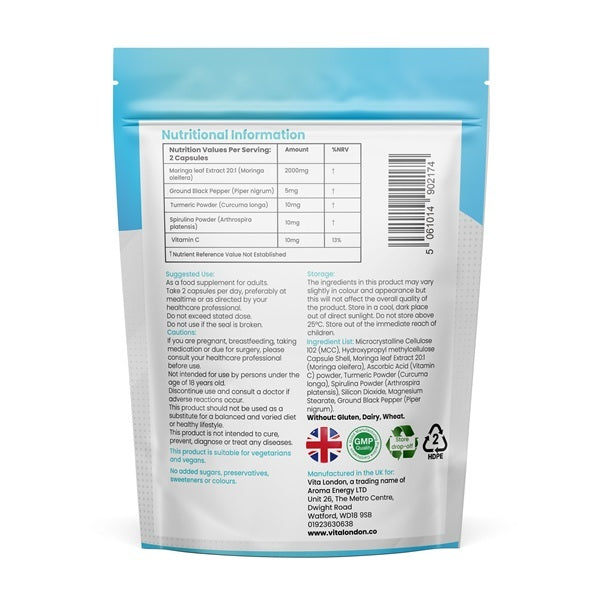 Vita London Moringa Complex 5-in-1 60 capsules, UK version