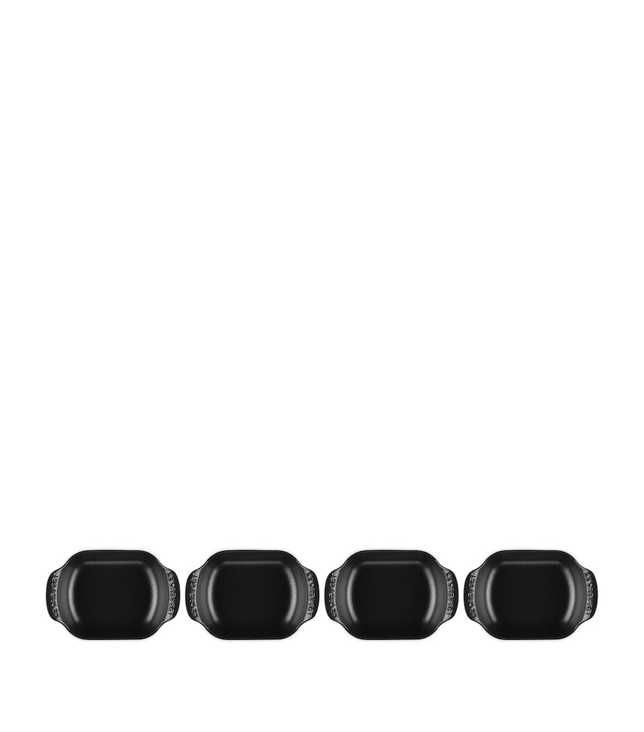 Le Creuset cast iron rectangular mini bakers set of 4, 300ml each, UK version