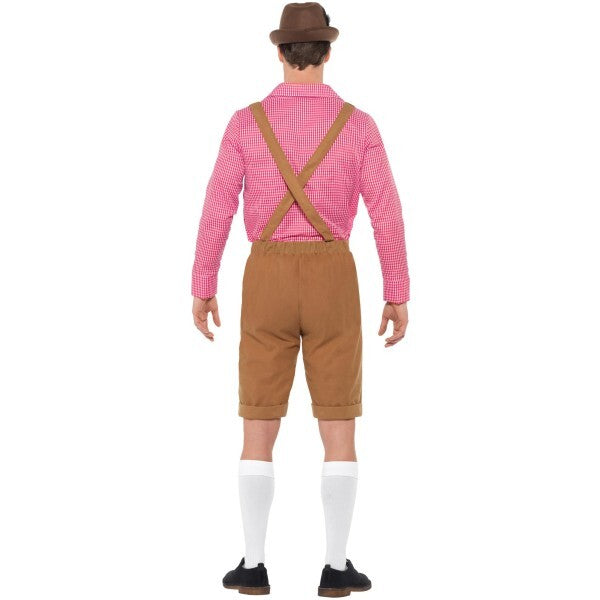 Smiffys Mr Bavarian costume red and brown shirt lederhosen, UK version