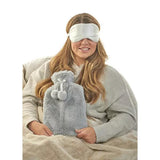 Aroma Home hot water bottle gift set grey faux fur 2L, imported from the UK