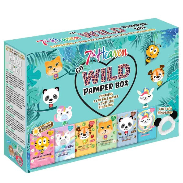 7th Heaven Go Wild pamper box animal face masks, UK version
