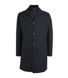 Regular Fit Virgin Wool Overcoat with Notched Lapels