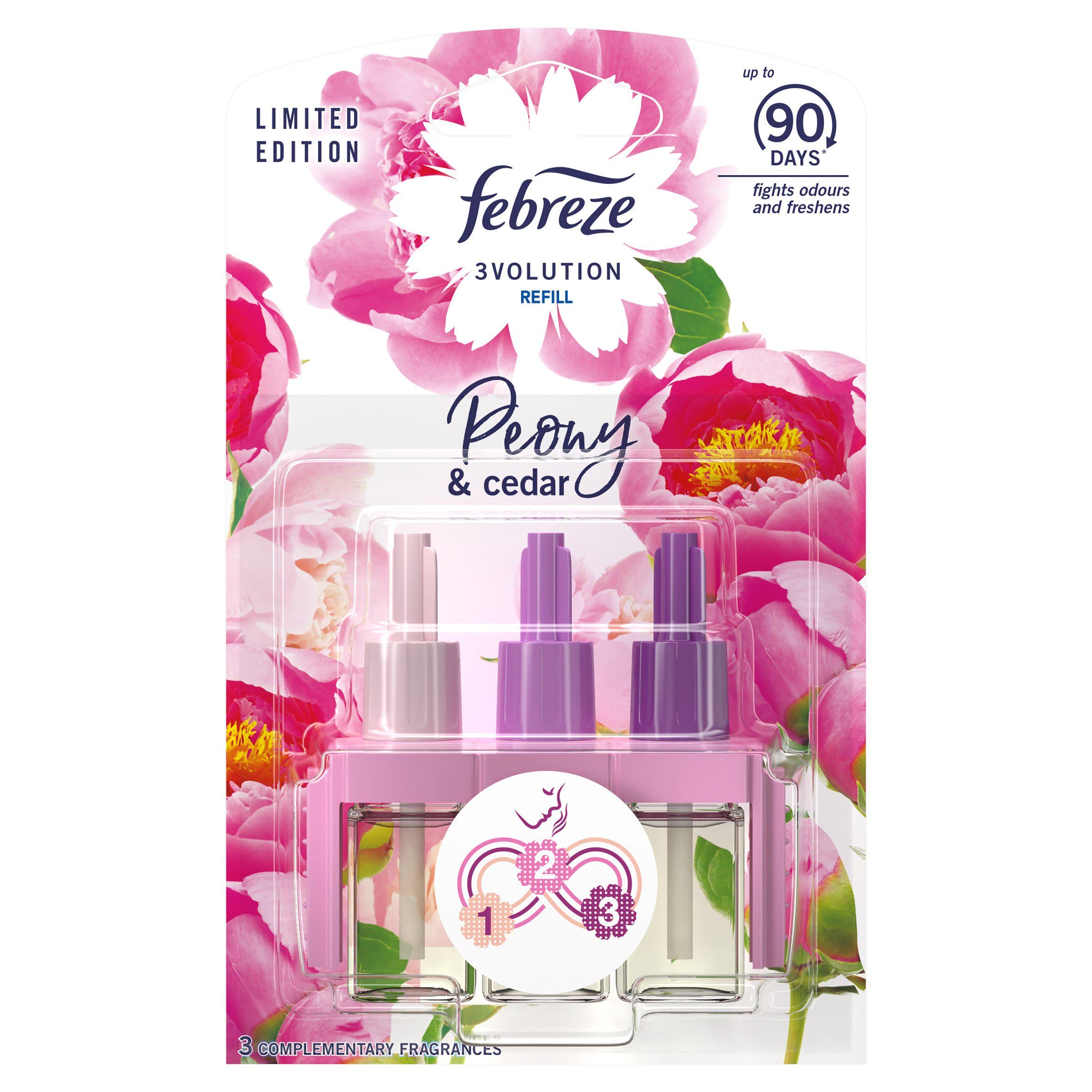 Febreze Volution Air Freshener Plug in Refill Peony & Cedar x3 20ml GOODS Sainsburys   