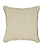 De Le Cuona linen-blend fringe bison cushion 55cm x 55cm - British product