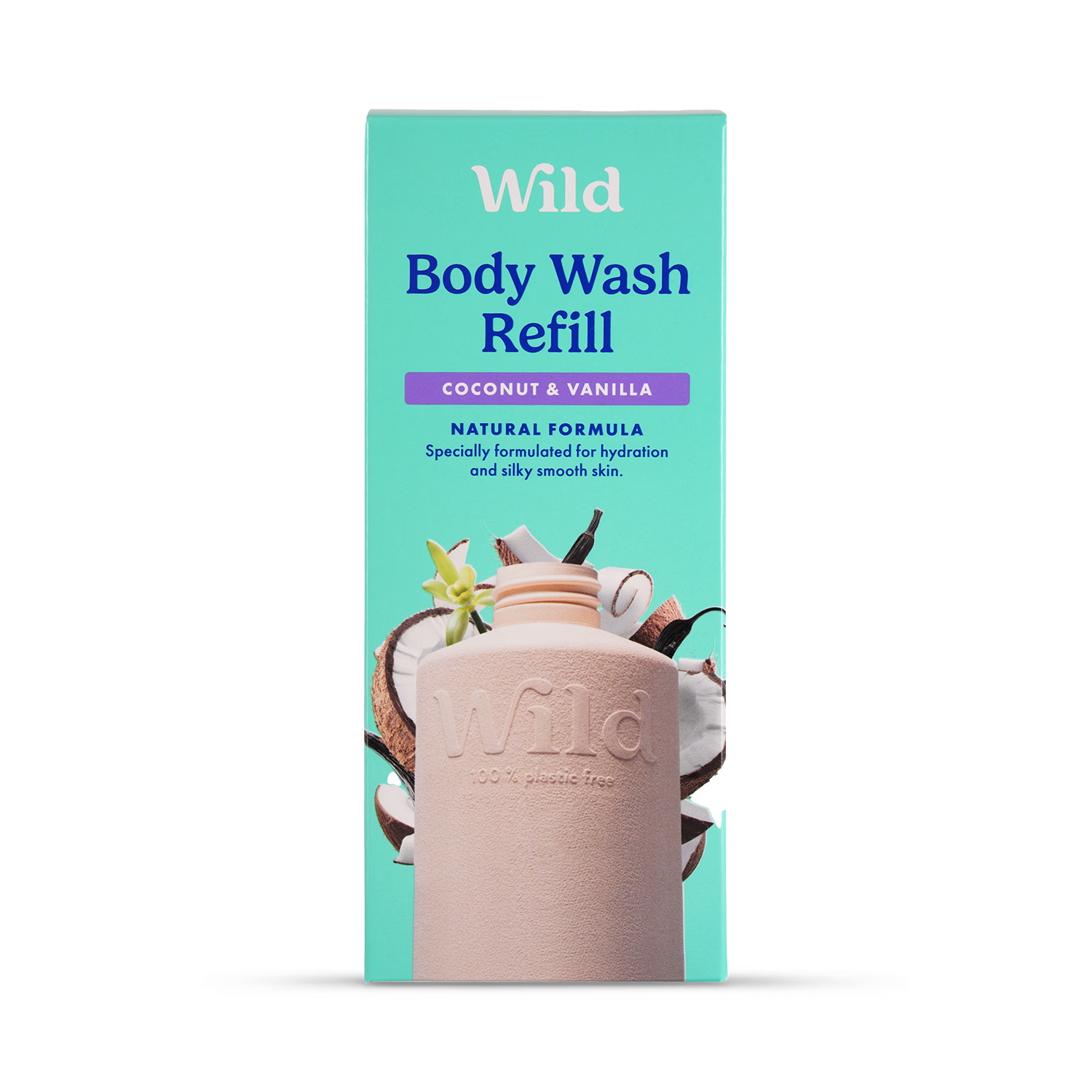 Wild body wash refill Coconut & Vanilla 300ml, imported from the UK