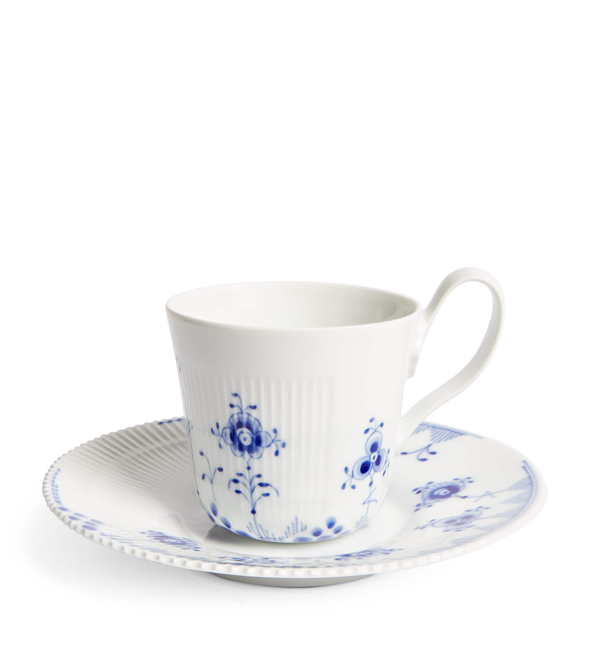 Royal Copenhagen Blue Elements teacup and saucer set, imported from the UK