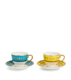 Wedgwood set of 2 bone china Bacchus teacups and saucers (British brand)