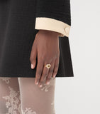Valentino Garavani crystal heart ring gold-tone Swarovski crystals - British product