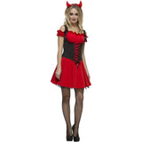 Fever Wicked Devil Costume red dress with horns - British product