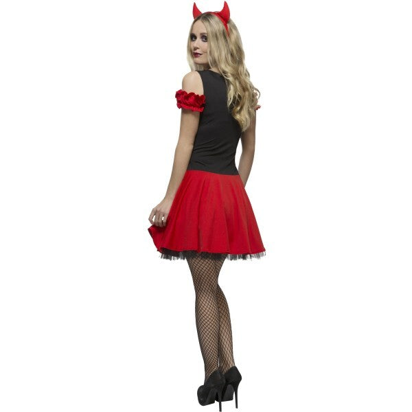 Fever Wicked Devil Costume red dress with horns - British product