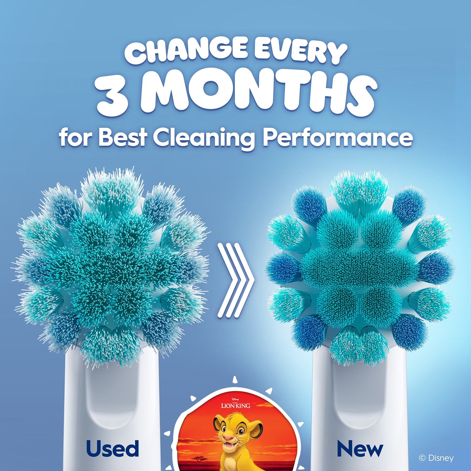 Oral-B toothbrush heads Lion King pack of 4, UK version