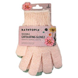 Bathtopia floral exfoliating gloves 2 pairs - British product