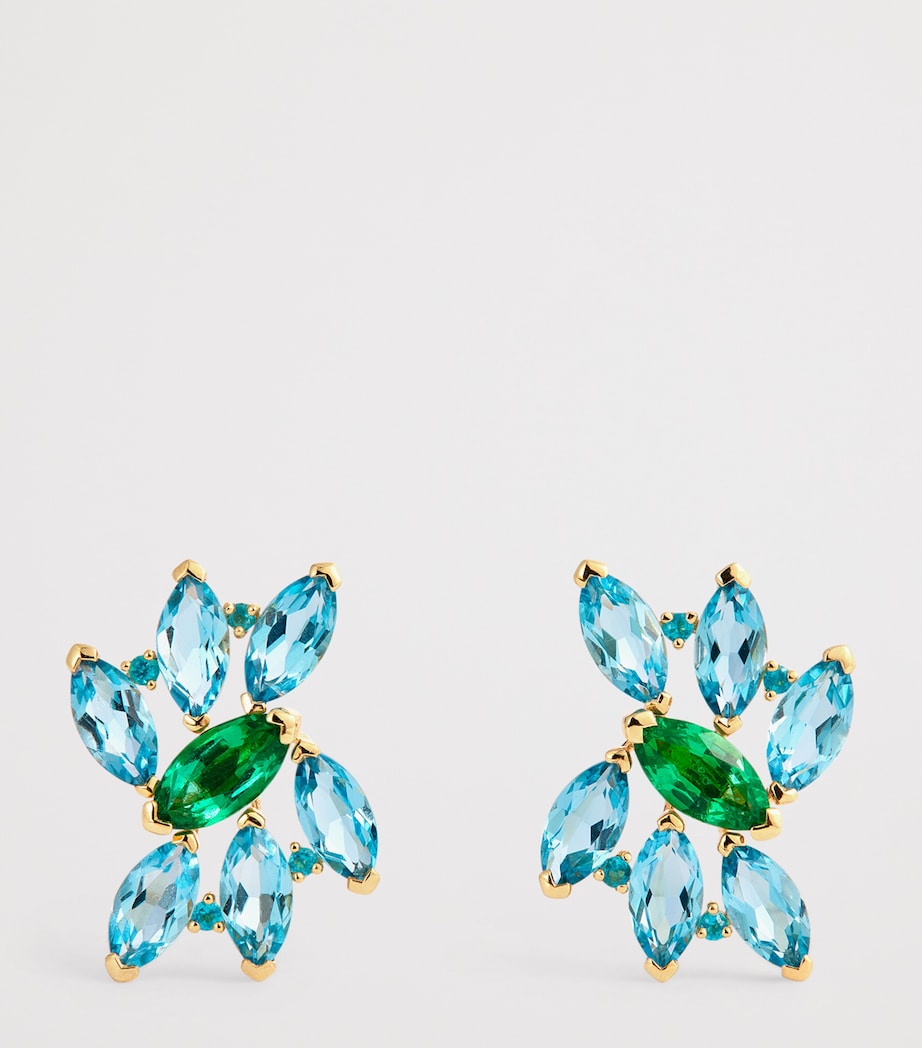 Emily P. Wheeler yellow gold emerald topaz apatite earrings (British brand)