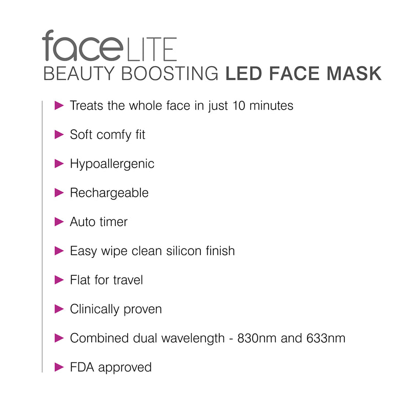 Rio FaceLite red light LED face mask - British product