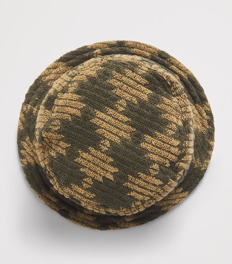OAS terry towelling bucket hat geometric print, imported from the UK
