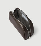 Brunello Cucinelli leather beauty case with debossed logo, imported from the UK