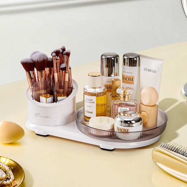 Livingandhome rotating tray makeup organizer white, UK version