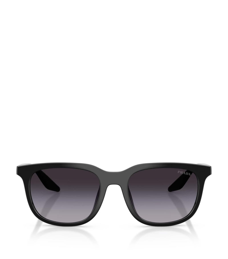 Prada Linea Rossa pillow sunglasses with tinted lenses, imported from the UK