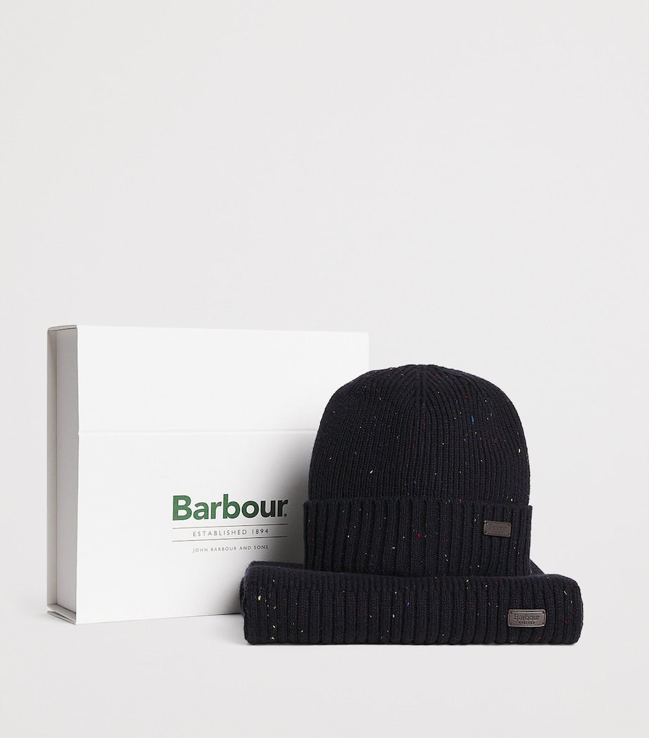 Barbour Carlton beanie and scarf gift set (British brand)