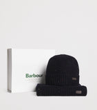 Barbour Carlton beanie and scarf gift set (British brand)