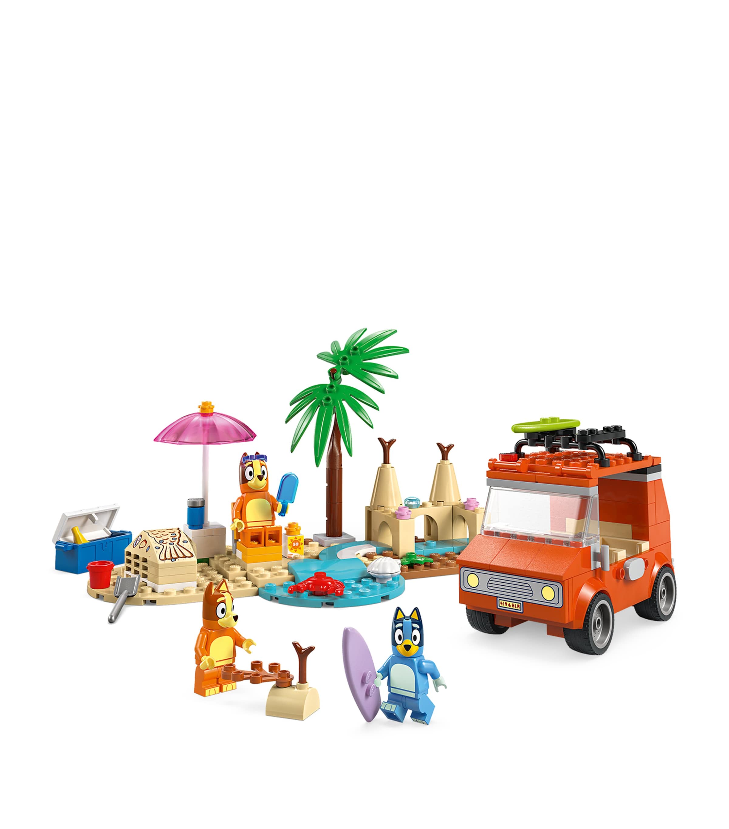 LEGO Bluey's Beach and Family Car Trip building set, UK version