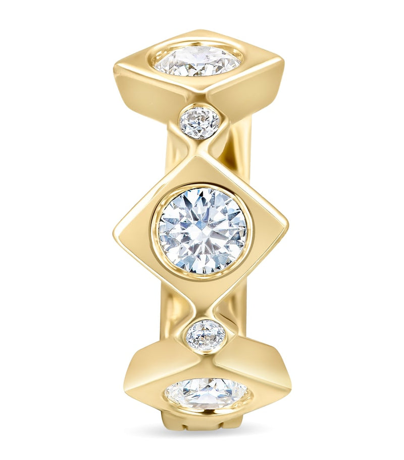 David Morris diamond triolette square hoop earring 6mm, UK version
