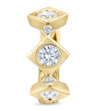 David Morris diamond triolette square hoop earring 6mm, UK version
