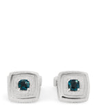 Tateossian sterling silver and topaz textured square cufflinks (British brand)