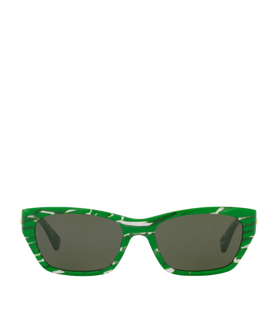 Bottega Veneta rectangular sunglasses with gold-tone detailing, imported from the UK