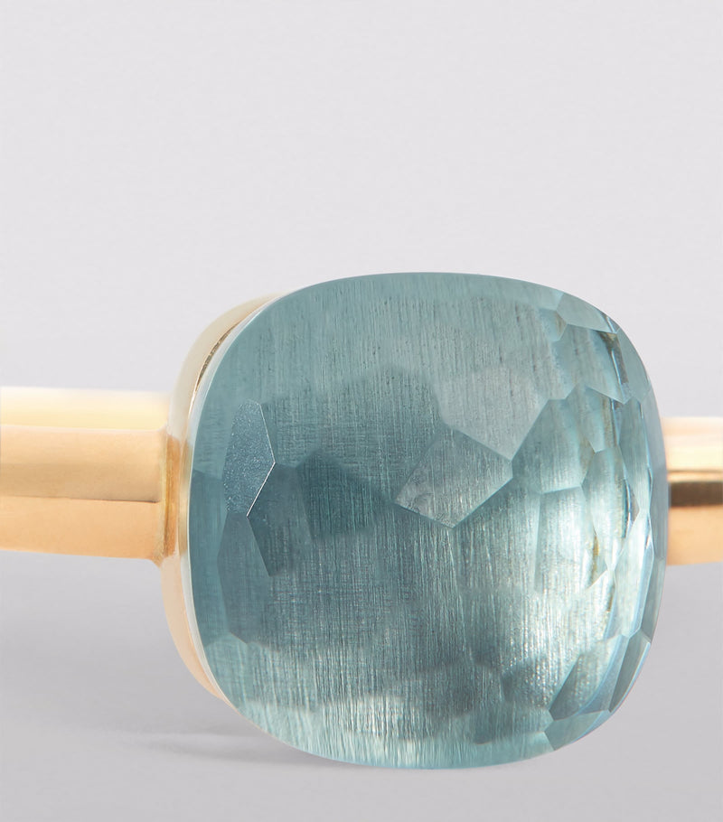 Pomellato blue topaz Nudo ring 18k rose gold (British brand)