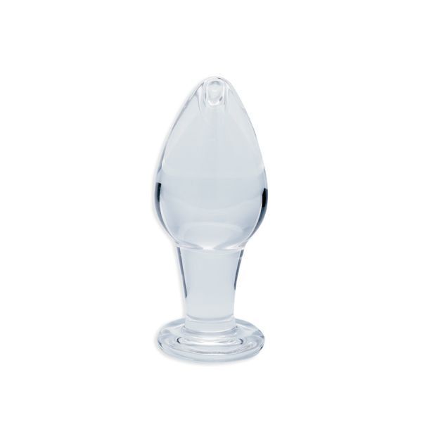 Clarity glass butt plug Utopian Bud 3.5 inches, imported from the UK