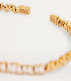 Suzanne Kalan Classic bangle with baguette diamonds in yellow gold (British brand)