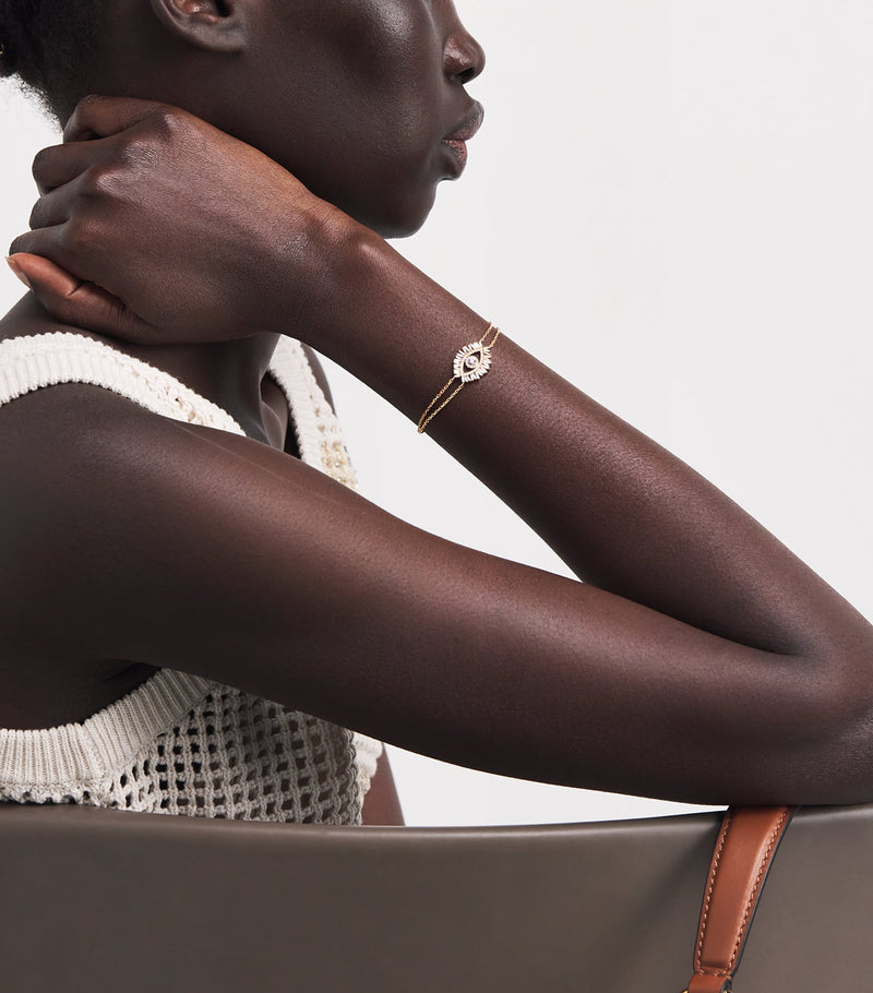 Suzanne Kalan evil eye rose gold bracelet, imported from the UK