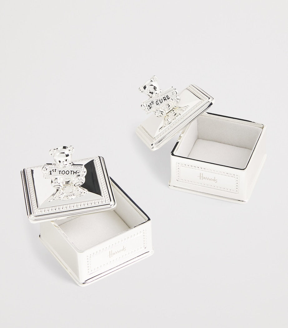 Harrods silver-plated tooth and curl keepsake box, UK version
