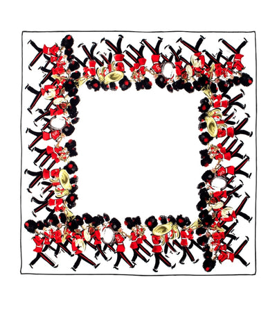 Harrods Halcyon Days Silk Marching Down The Mall Scarf- Buy online at McGrocer
