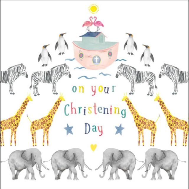 Noahs Ark Christening Card