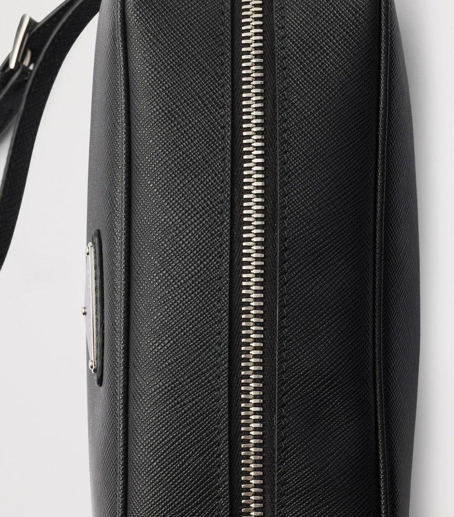 Prada Saffiano leather triangle pouch, imported from the UK