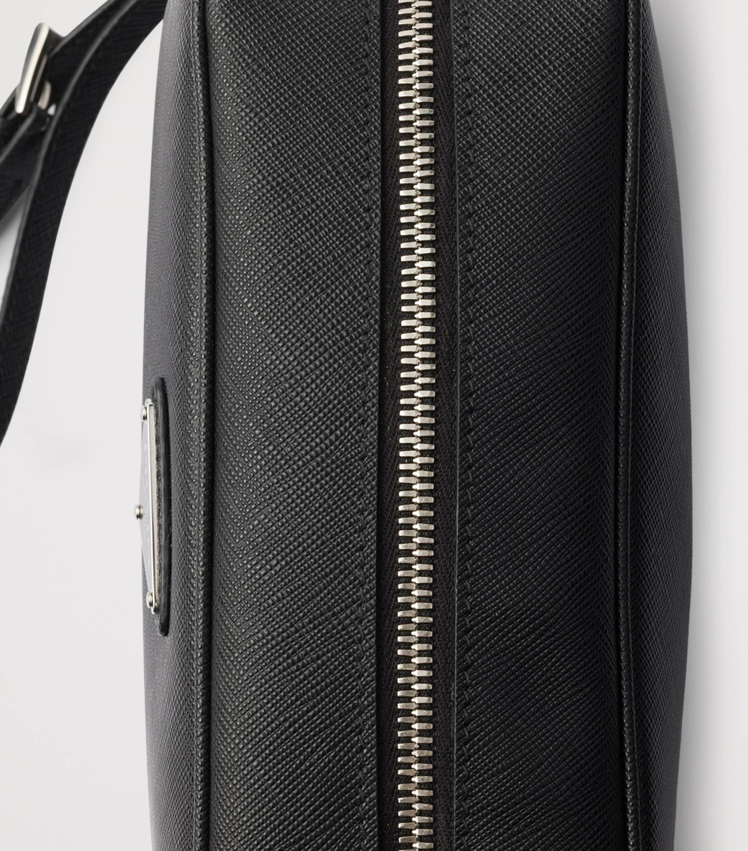 Prada Saffiano leather triangle pouch, imported from the UK