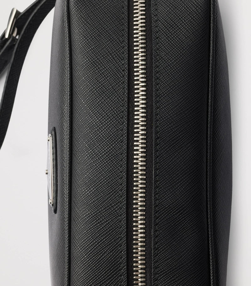 Prada Saffiano leather triangle pouch, imported from the UK
