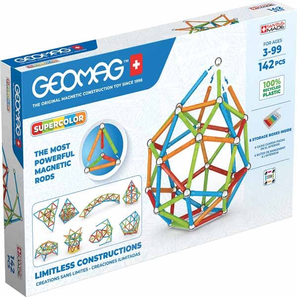 Geomag Supercolor 142 piece magnetic building set - British product