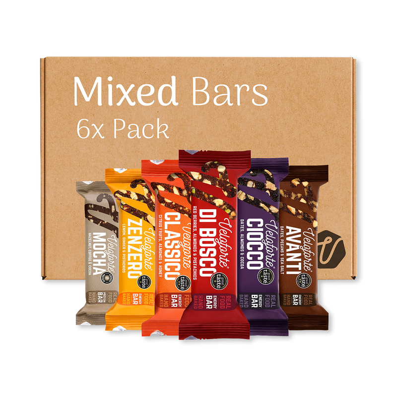 Veloforte energy bars variety pack 6 bars (British brand)