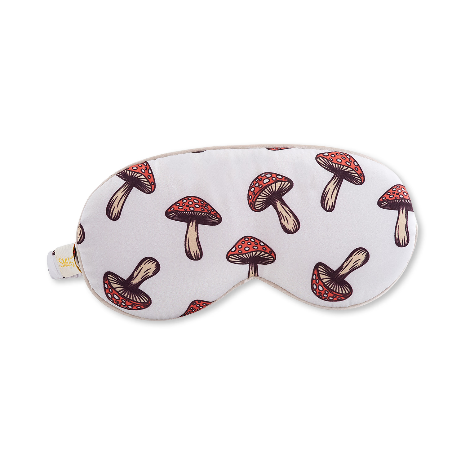 Smug Toadstool padded satin sleep mask - British product