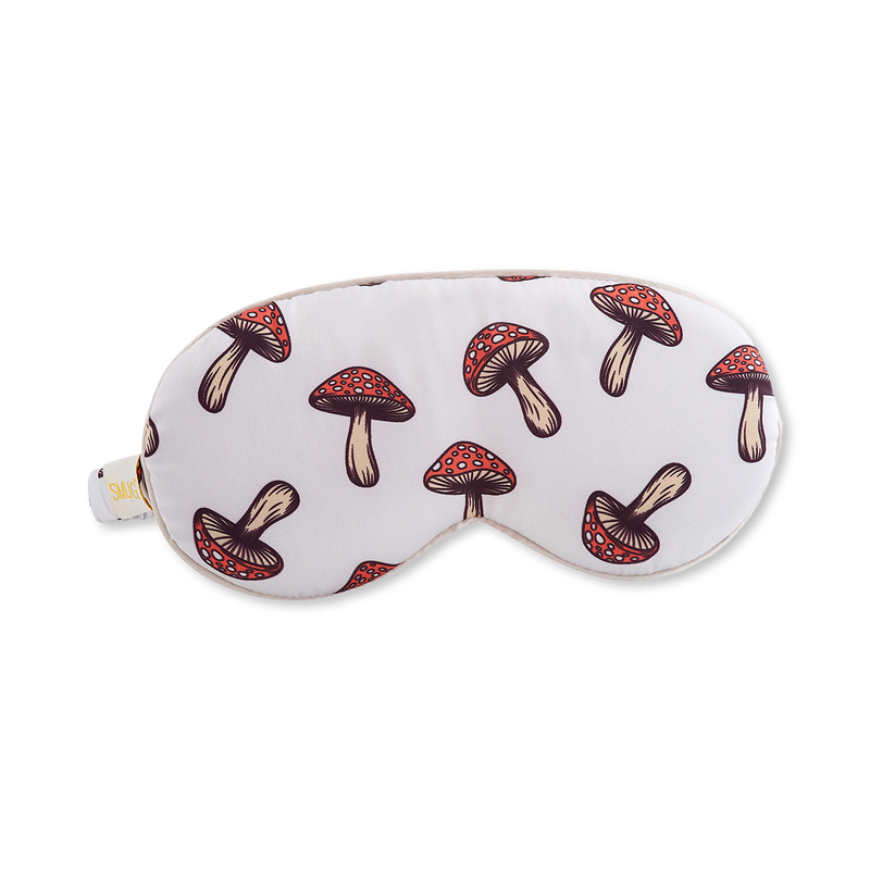 Smug Toadstool padded satin sleep mask - British product