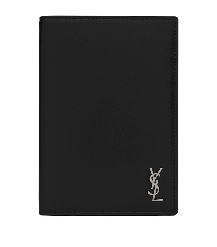 Saint Laurent leather monogram passport holder, UK version