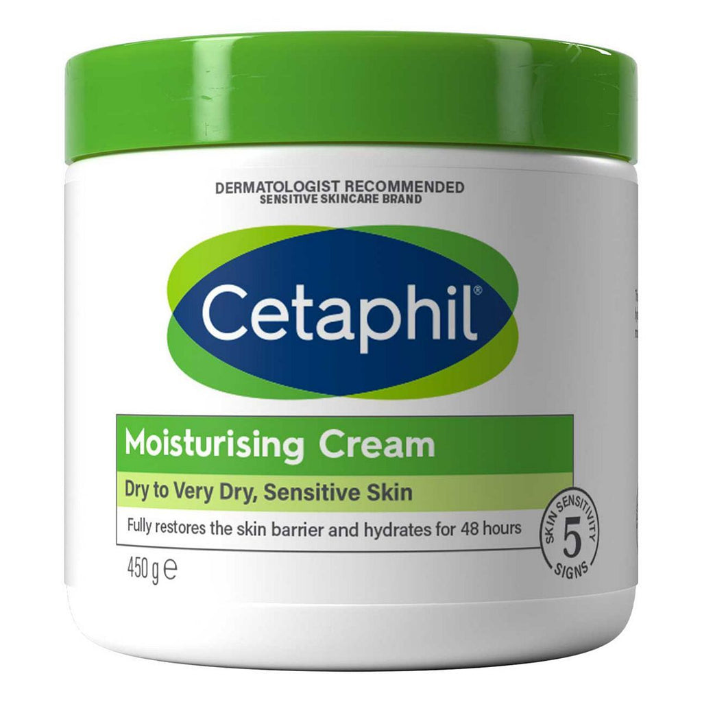 Cetaphil Moisturising Cream, Rich Face & Body Moisturiser for Dry Sensitive Skin 450g