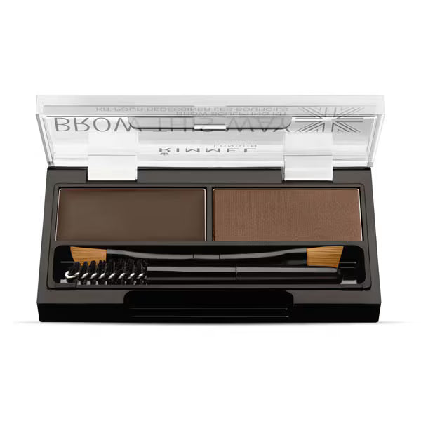 Rimmel Brow This Way Eyebrow Sculpting Kit Dark Brown, imported from the UK
